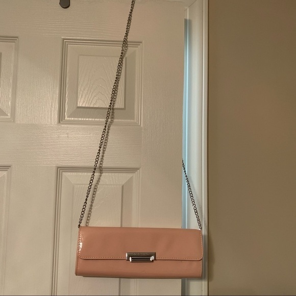 BCBGeneration clutch ballet pink patent leather crossbody with silver latch - Picture 13 of 13